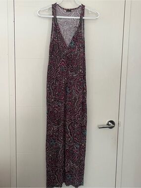 Lascana For Venus Paisley Maxi Summer Vacation Dress in Pink with Teal Accents